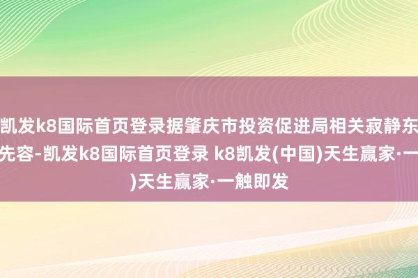 凯发k8国际首页登录据肇庆市投资促进局相关寂静东说念主先容-凯发k8国际首页登录 k8凯发(中国)天生赢家·一触即发